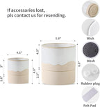 Nihow Self Watering Plant Pot for Indoor Plants: 4.5+6 Inch Ceramic Planter with Drainage Hole & Water Storage Plus - Cylinder Flower Pot with Wick for Herbs -White & Nature