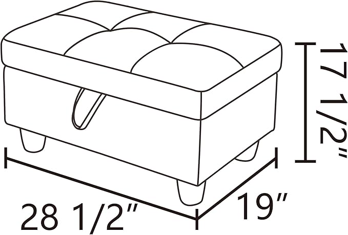 Ottoman Rectangular Storage Ottoman Bench, Flannel Footrest Stool Footstool with Lid for Living Room, Bedroom, Entryway, Brown, 28.5"x19"x17.5"