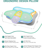 Cervical Pillow for Neck & Shoulder Pain Relief - Adjustable Ergonomic Pillow with Cooling Pillowcase,Memory Foam Pillow Fit for Side, Back & Stomach Sleepers(Gray-White)