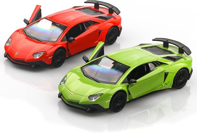 1/36 Scale Lamborghini Aventador LP750-4 SV Diecast Cars Models,Pull Back Vehicles Toy Cars,Cars Gifts for Boys Girls (Green)