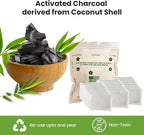 Green Piece® 24 Pack Overstuffed All-Natural Diaper Pail Deodorizer | Activated Charcoal Air Purifier Compatible with Diaper Pails, Shoe Closets, Trash Cans, Pets - Made in The USA by Green Piece