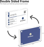 Mini Picture Frame 2.5x3.5 inch Acrylic Magnetic Photo Business Clear Card Frame 20mm Thick Double Sided Wallet Size Desktop Display Frames for Cards Photos Office Home Decor 10 PCS