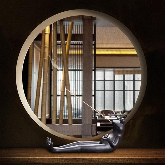 ChangWanna Frog Incense Stick Holder - Ceramic Insence Burner Ash Catcher, Insense Stand with 45 Sandalwood Sticks, Ornament for Aromatherapy/Yoga/Meditation/Home Living Room Office Decor