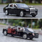 Alloy Collectible Rolls-Royce Phantom Model Toy Car, 1/32 Scale Diecast Car Model Pull Back Vehicles Phantom Toy with Sound & Light, Car Logo Can be Folded