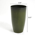 Worth Garden 23.5" H. Large Plastic Planters - Set of 2 Gradient Green Glossy Smooth Finish - Tall Plant Pots for Indoor & Outdoor Use - Decorative Lightweight Flower Pots for Front Porch, Patio, Deck