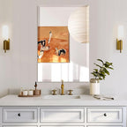 Mirrorons Beveled Mirror, Wall Mirror 24" x 36", Frameless Rectangle Bathroom Vanity Mirror with Beveled Edge, Hangs Horizontally or Vertically. Upgraded Shatterproof Mirror Bathroom