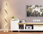 Modern Floor Lamps for Living Room, 40W Dimmable LED Spiral Floor Lamp with Remote, Adjustable Colors & Brightness Standing Lamp Reading Lamp Corner Floor Lamp for Bedroom, Office - Silver