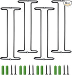 10 Inch Wine Glass Rack Under Cabinet Shelf Stemware Storage Hanging Hanger Organizer Glasses Holder with Drying Under Counter Metal for Kitchen and Bar Set of 4 Black
