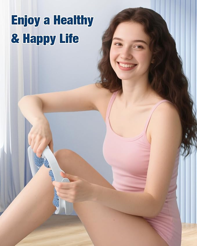 bedee Cellulite Massage Tool, Lymphatic Drainage Massager, Fascia Massage Tool for Arms, Legs, Stomach, Blue