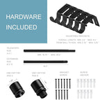 Curtain Rods for Windows 16 to 240 Inches Adjustable Length 1 Inch Diameter Window Curtain Rod with Aluminium Finials, Black