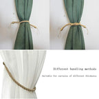 BEL AVENIR Curtain Ropes Tiebacks Tie-Backs, Curtain Handmade Holdbacks with 2 Metal Screw Hooks - Golden 2 Pack