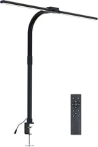 Full Spectrum LED Desk Lamp, Sun Lamp 15W Eye-Caring Table Light with CRI≥95, Flicker-Free, Low Blue Light, 2700K-6500K, Stepless Dimming, 360° Arm, Clamp Base for Office & Study