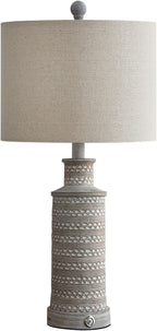 BOBOMOMO 3-Way Dimmable Touch Control Table Lamp Set of 2 with Dual USB Charging Ports for Bedroom Living Room Vintage Rustic Farmhouse Traditional Nightstand Bedside Lamps(Bulbs Included)