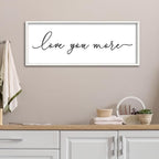 ZZJJHYWGQ Love You More Wall Decor Art 40''×15'' for Large Master Bedroom Above Over Sign Bed Framed Wood Wall Hanging Decor (White)