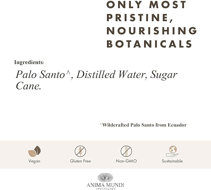 Anima Mundi Apothecary Palo Santo Myst - Natural Room Spray Air Freshener with Palo Santo from Ecuador, Wildcrafted Sustainable Home Fragrance Spray (4oz)