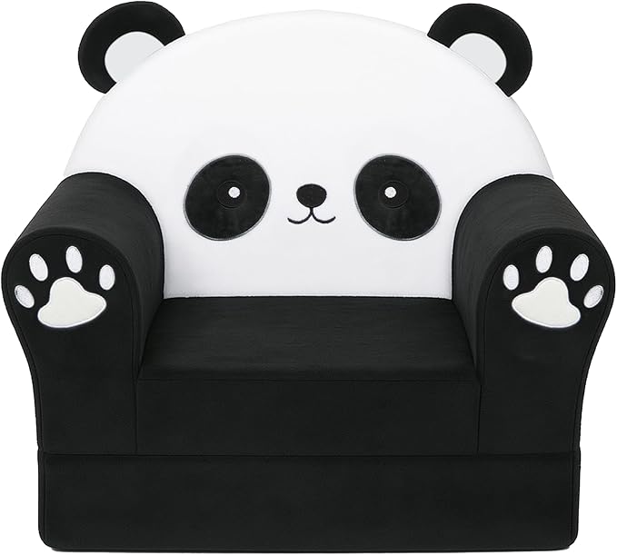 MONKISS Cute Toddler First Chair, Kids' Armchairs, Mini Couch for Baby, Panda, 1~2.5 Years Old