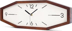 Wooden Retro Wall Clocks, 18 Inches Square Clocks Rectangular Wall Clock Battery Operated Silent Non-Ticking, for Kitchen Living Room Office Home Desk Bedroom (Brown)