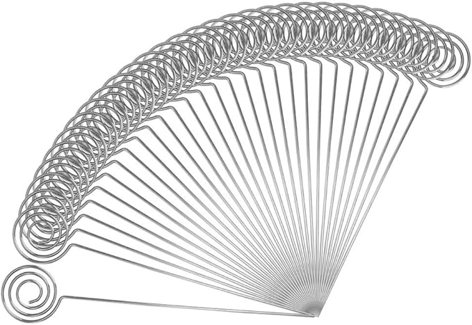 Ring Loop Round Shape Craft Wire Clip Table Card Holders Note Photo Picture Memo Holder for Party Birthday Office DIY Cake Topper Accessories Decoration,30 Pack Silver (Round Shape)