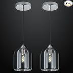 Modern Chrome Pendant Lights Kitchen Island Ceiling Chandelier Indoor Crystal Hanging Light Fixtures for Dining Room Kitchen Living Room Bedroom（2Pack）