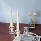 18PCS Taper Candle Holders Bulk,Clear Glass Candlestick Holders,Glass Candle Holder for Wedding Party,Festival Decoration