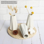 YANLING Modern White Vase for Flowers Set of 6, White Ceramic Vases for Pampas Grass Small Boho Vases for Home Decor, Minimalism Style for Modern Table Shelf 6 Inch