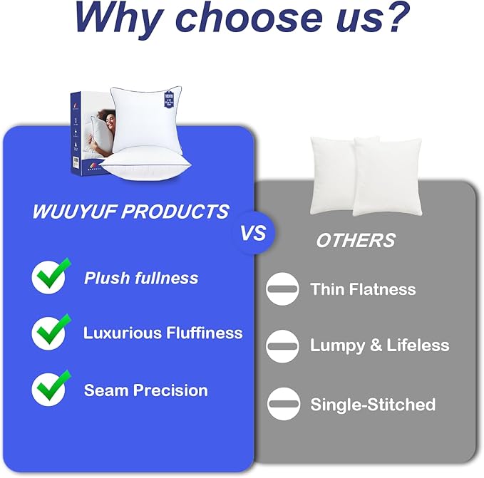 20x20 Pillow Inserts Set of 2, Machine Washable Soft Fluffy Hypoallergenic Virgin Polyester Premium Throw Pillow Stuffer, Decorative Cushion for Bed, Couch, Sofa,Indoor - White