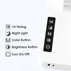 Infiway LED Desk Lamps for Home Office: Desk Lamp with USB Charging Port - 1 USB-A, 1 Type-C Ports, 2 AC Power Outlets, Touch Control Dimmable 5 Color 5 Brightness, Night Light(White)