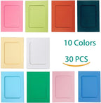 Colorful Paper Photo Frame 30 Pcs DIY Creative Retro Kraft Paper Polaroid Films Hanging Album Frame with Mini Clips and Hemp Ropes for Home Dorm Office 6 inch 10 Colors