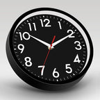 Wall Clock Black Battery Operated 10 Inch Simpel Silent Non Ticking Analog Decorative for Kitchen Bathroom Bedroom Office Living Room School Classroom(Black)