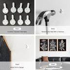 HPNIUB Vintage Floral Framed Canvas Wall Art Set, Minimalist Botanical Wall Decor, Nature Inspired Wildflower Leaf Wall Painting, Farmhouse Neutral Artwork for Living Room, Bedroom, Office-16 x24 x3