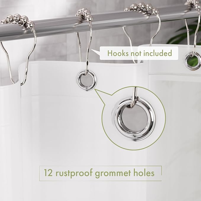 AmazerBath Shower Liner, 72x78 Plastic Frosted Shower Curtain Liner, PEVA Cute Shower Curtain Liners, Vinyl Waterproof Shower Curtain Liner with 3 Magnets, Lightweight Shower Curtains for Bathroom