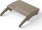 WestinTrends Outdoor Ottoman, Patio Adirondack Ottoman Foot Rest, All Weather Poly Lumber Folding Foot Stool for Adirondack Chair, Widely Used for Outside Porch Pool Lawn Backyard, Weathered Wood