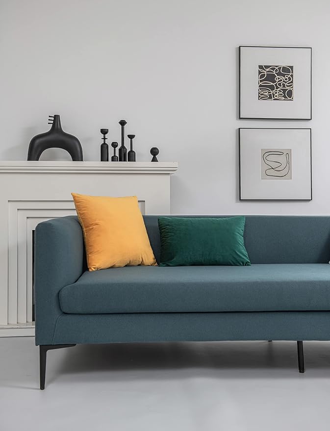 Decorative Pillow Covers 12x20 Green: 2 Pack Cozy Soft Velvet Rectangular Throw Pillow Cases for Farmhouse Home Decor