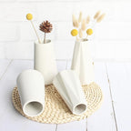YANLING Modern White Vase for Flowers Set of 6, White Ceramic Vases for Pampas Grass Small Boho Vases for Home Decor, Minimalism Style for Modern Table Shelf 6 Inch