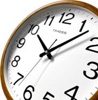 Wall Clock, Classic Wood Style Finish, 16 Inch Non-Ticking Silent Battery Operated Analog Clock, Ideal Retro Decor for Home, Bedroom, Living Room, Kitchen, Bathroom, Office(Wood Yellow)