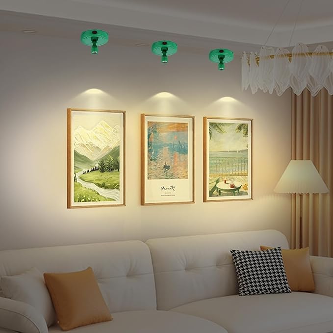 Battery Operated Spotlight, Cordless Plant Tree Spot Lights Indoor, LED Dimmable Accent Up Light, Stick on Display Lighting for Picture Dartboard Painting Artwork Sculpture