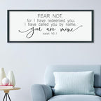 LuZhiQiang Fear Not for I Have Redeemed You Wall Decor Art 40"×15" Isaiah 43:1 Bible Verse Sign Christian Scripture Large Wood Framed Wall Hanging (Black)