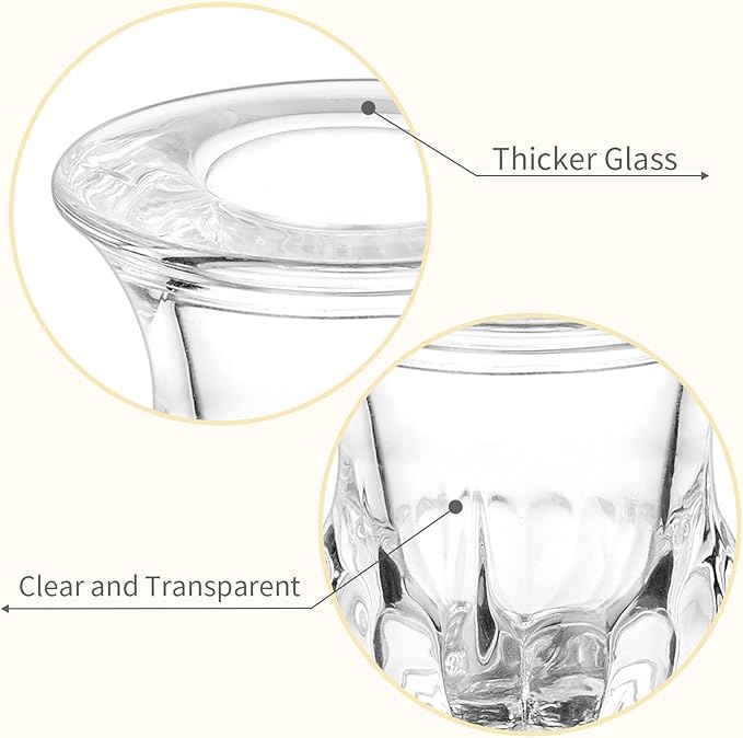 Romadedi Glass Taper Candle Holders - Set of 10 Clear Small Candlestick Holder Bulk, Thicker Glass Candle Sticks Set for Wedding Christmas Party Dining Table Table Centerpiece Decor