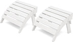 KINGYES Folding Adirondack Ottomans Set of 2 for Adirondack Chair, White