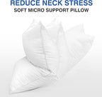 Goose Feather Bed Pillow King Size Set of 2 - Hotel Down Pillows for Sleeping, Soft 600 Thread Count Cotton Cover, Fluffy Support Surround Fill Polyester for Back, Stomach, Side Sleepers