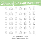 Glasseam Clear Glass Vases for Centerpieces: Mini Flower Vase Set 42Pcs Bud Vases in Bulk - Modern Small Vases for Home Room Wedding Party Dining Table Center Decor