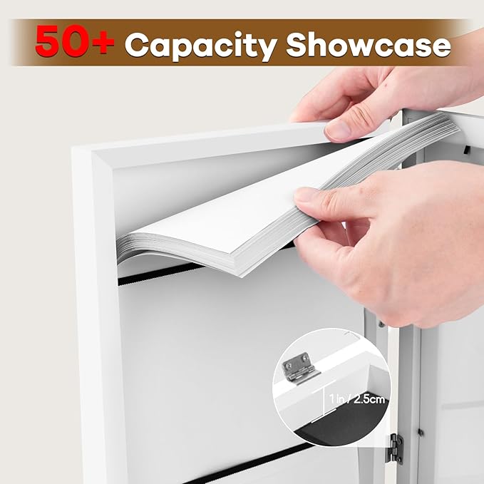 1 Pack Kids Artwork Frames 10x12.5 Inch Changeable Kids Art Frame with Front Opening for Art Display, Horizontally Vertically Wall Mount for Kids Drawing & School Projects (White)