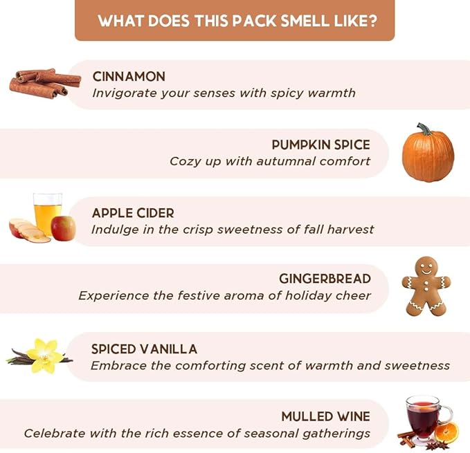 Folkulture Incense Sticks | Set of 6 (120) Fall Incense Sticks with 45 Mins Burn Time | Non Toxic Pumpkin Spice Inscents, Organic Vanilla Incenses | Slow Burning Fall Scents for Home | Fall Essentials