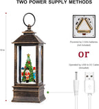 10'' Nutcracker Snow Globe, Musical Christmas Water Lantern with Swirling Glittering Home Decoration and Gift, Battery Operated or USB Powered