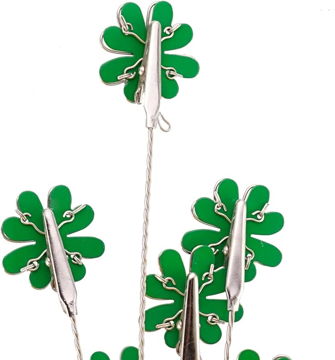 8-Branch Family Tree Picture Frame Holder, Card Photo Clips Holder Desk Stand for Memo Paper Note Photo Christmas Wedding Card Display (Green Clover)