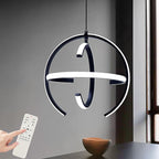 Black Modern LED Chandeliers, Dimmable Globe Pendant Lights Fixture, 13" Metal Adjustable Hanging Lamps are Suitable for Kitchen lsland, Dining Room Bedroom Foyer Hallway Stairway