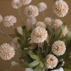 Artificial Flowers for Vases 20.5 Inch 10 Stems， Silk Dried Fake Mums Bouquet Indoor Faux Floral Arrangements for Decoration (Beige)