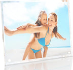 HELPLEX Picture Frames, 1 Pack 8x10 inch Acrylic Picture Frame Clear 8 x 10 Photo Frames Magnetic Picture Frames Ready for Tabletop Display, Effectively Protect Photos from Fading and Yellowing