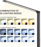 Led Desk Lamp, Desk Lamp with USB Charging Port, 5 Color Modes, 10 Brightness, Natural Light, Eye Caring Reading Lamp, Desk Light for Home Office, Table Lamp, Touch Control, Auto-Timer, Black