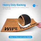PLUS Haven Coco Coir Door Mat with Heavy Duty Backing, Natural Wipe Your Paws Doormat, 17.5”x30” for Entrance, Front Porch, Easy to Clean Entry Mat, Outdoor and Indoor Uses, Home Decor